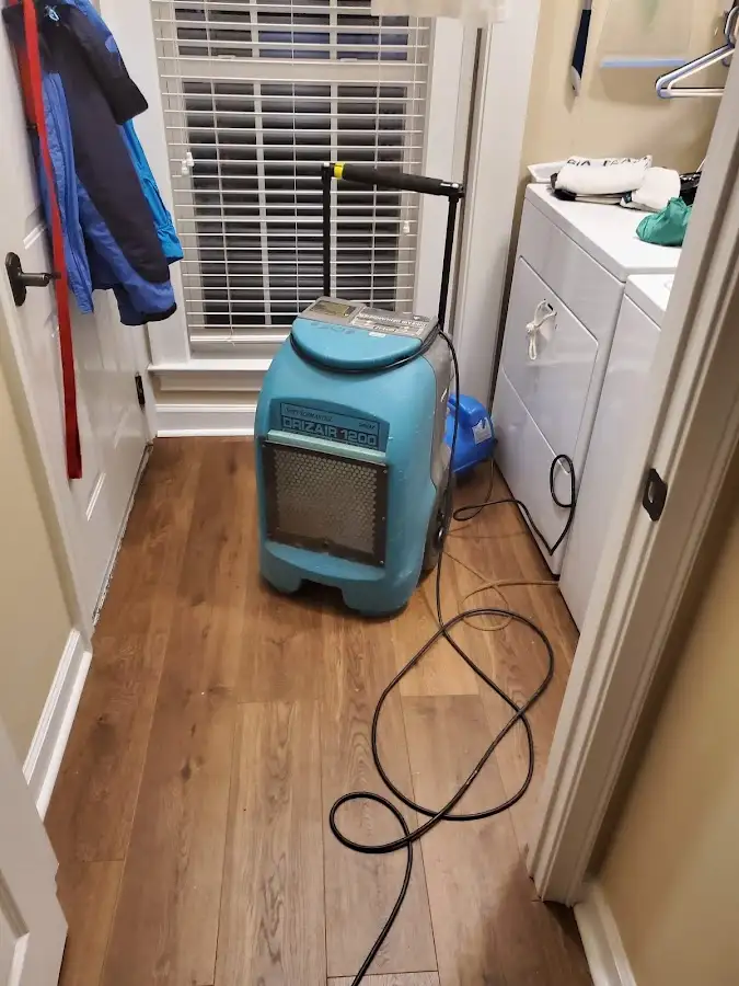 Commercial dehumidifier deployed for Flood Damage Cleanup in Westphalia